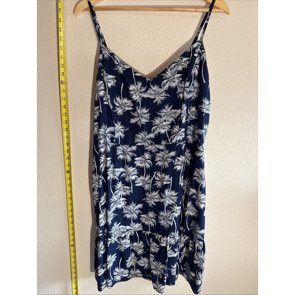 ANA Size XXL Navy Layered Boho Palm Tree‎ Tank Dress Vacay Coastal Resort Wear